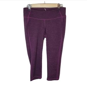 Old Navy Active Cropped Leggings Raspberry Stripes